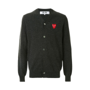 Play Comme des Garcons Double Heart Cardigan Grey