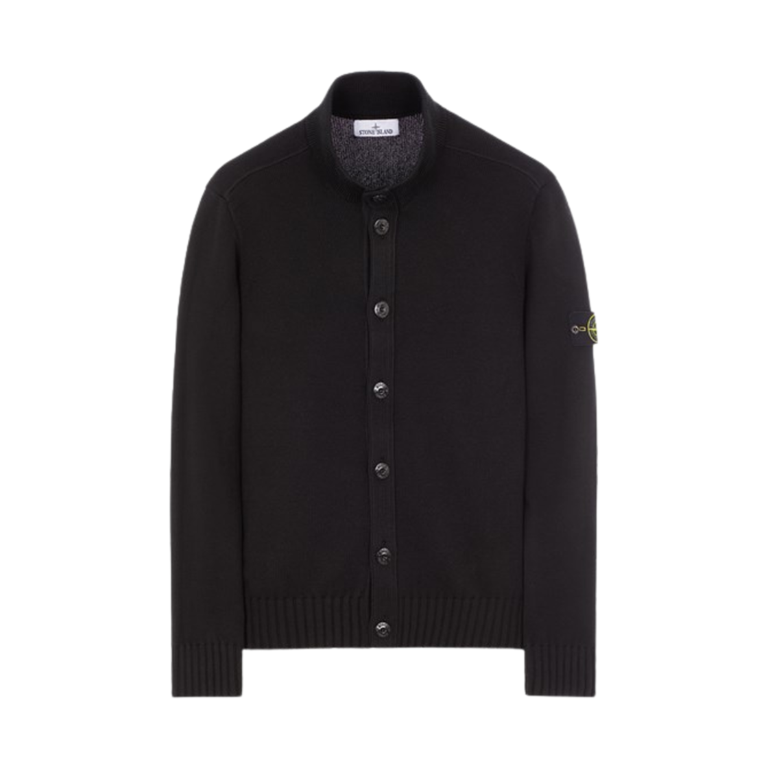 7915556A2-V0029 Stone Island 556A2 Winter Cotton Cardigan Knit Black - 23FW