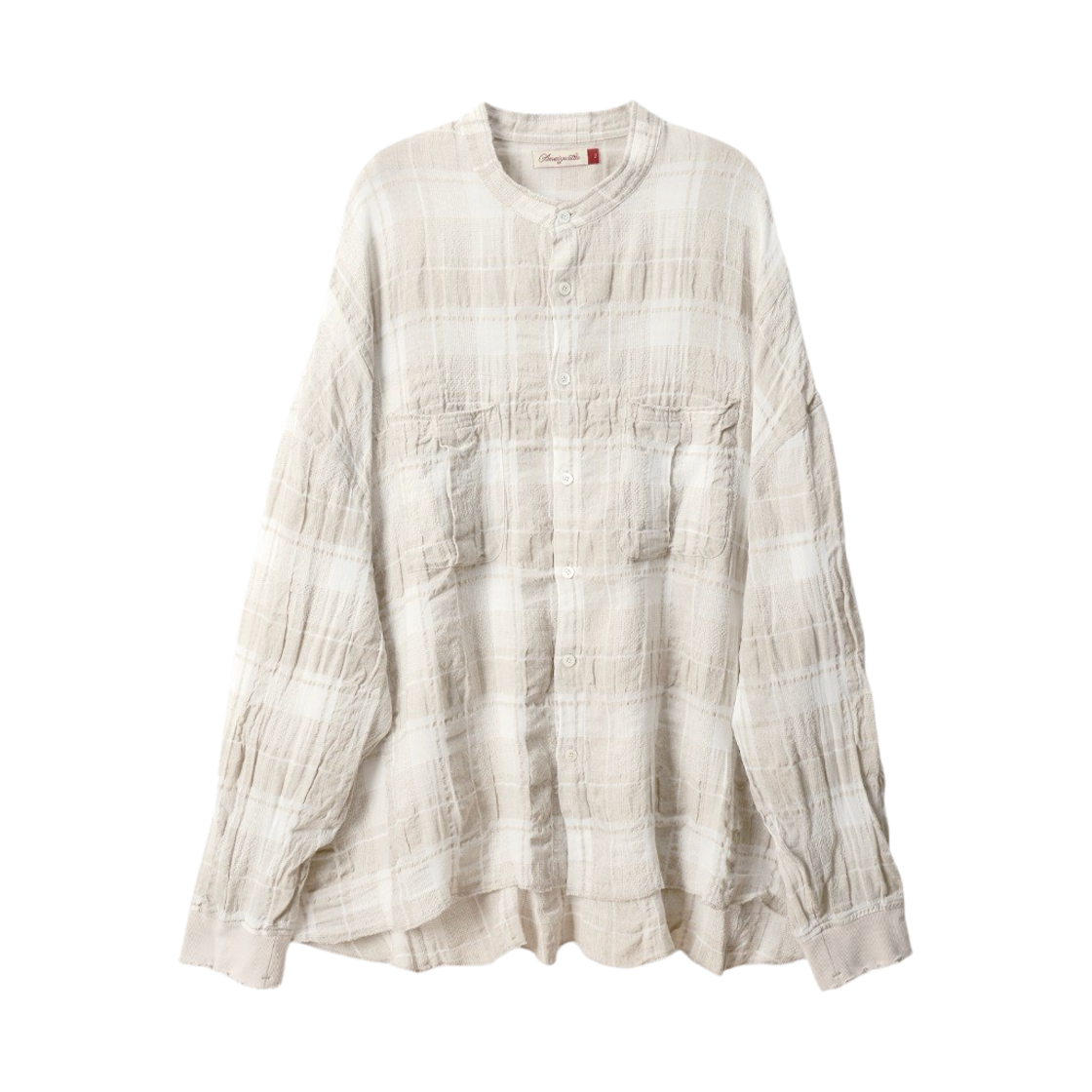 아마이유우츠 와셔 체크 셔츠 베이지(Amaiyuutsu Washer Check Shirts Beige)