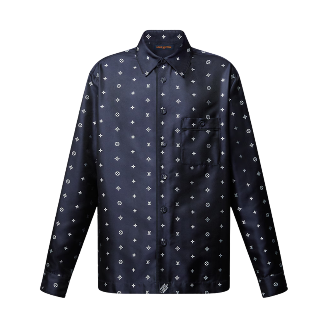 - Louis Vuitton Monogram Silk Pajama Shirt Navy