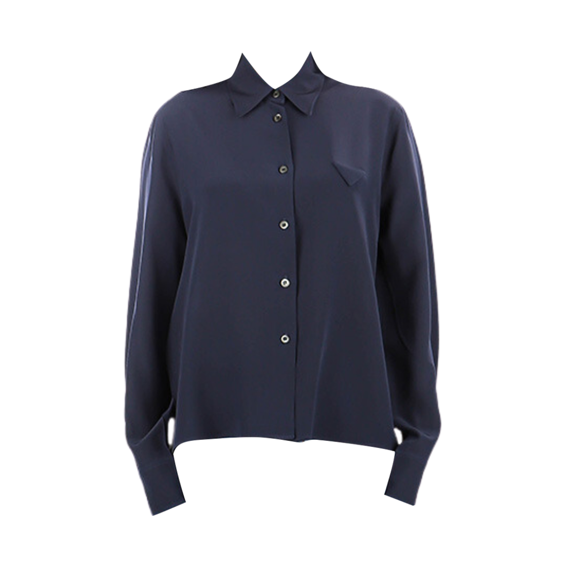 P436G-1H51-F0008 (W) Prada Crepe De Chine Shirt Navy