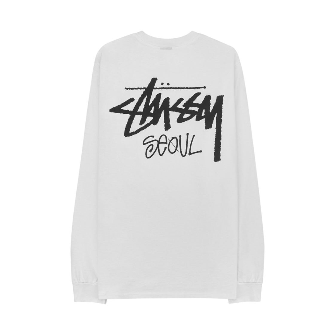 스투시 스탁 서울 롱슬리브 티셔츠 화이트(Stussy Stock Seoul LS T-Shirt White)