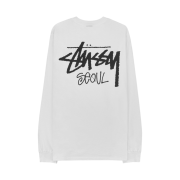 Stussy Stock Seoul LS T-Shirt White