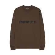 Essentials 3D Silicon Applique Boxy Long Sleeve T-Shirt Brown/Rain Drum - Ssense Exclusive