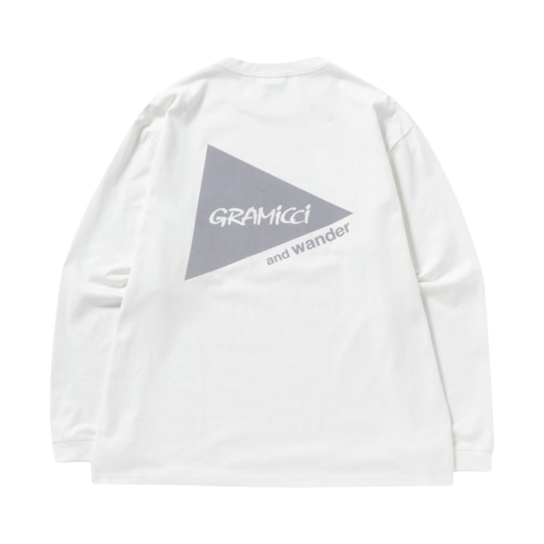 앤드 원더 x 그라미치 백프린트 롱슬리브 티셔츠 화이트(And Wander x Gramicci Backprint L/S T-Shirt White)