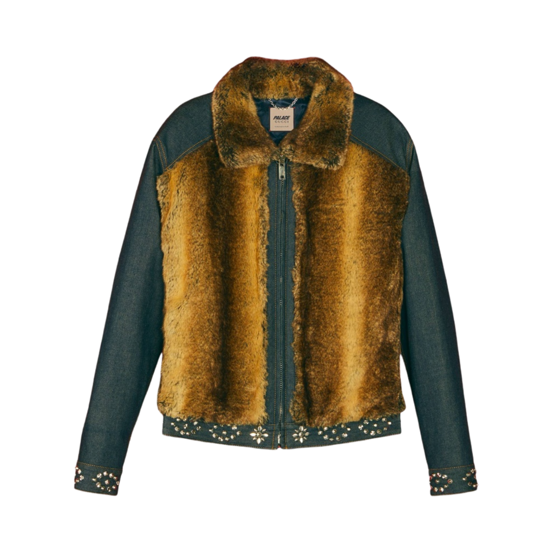 팔라스 x 구찌 포우 퍼 크리스탈 스터드 디테일 데님 자켓 다크 블루 데님 - 22FW | Palace | KREAM