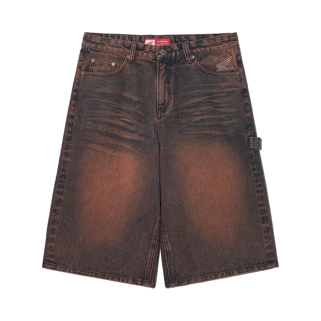 혼다 윙 로고 카펜터 버뮤다팬츠 버건디
