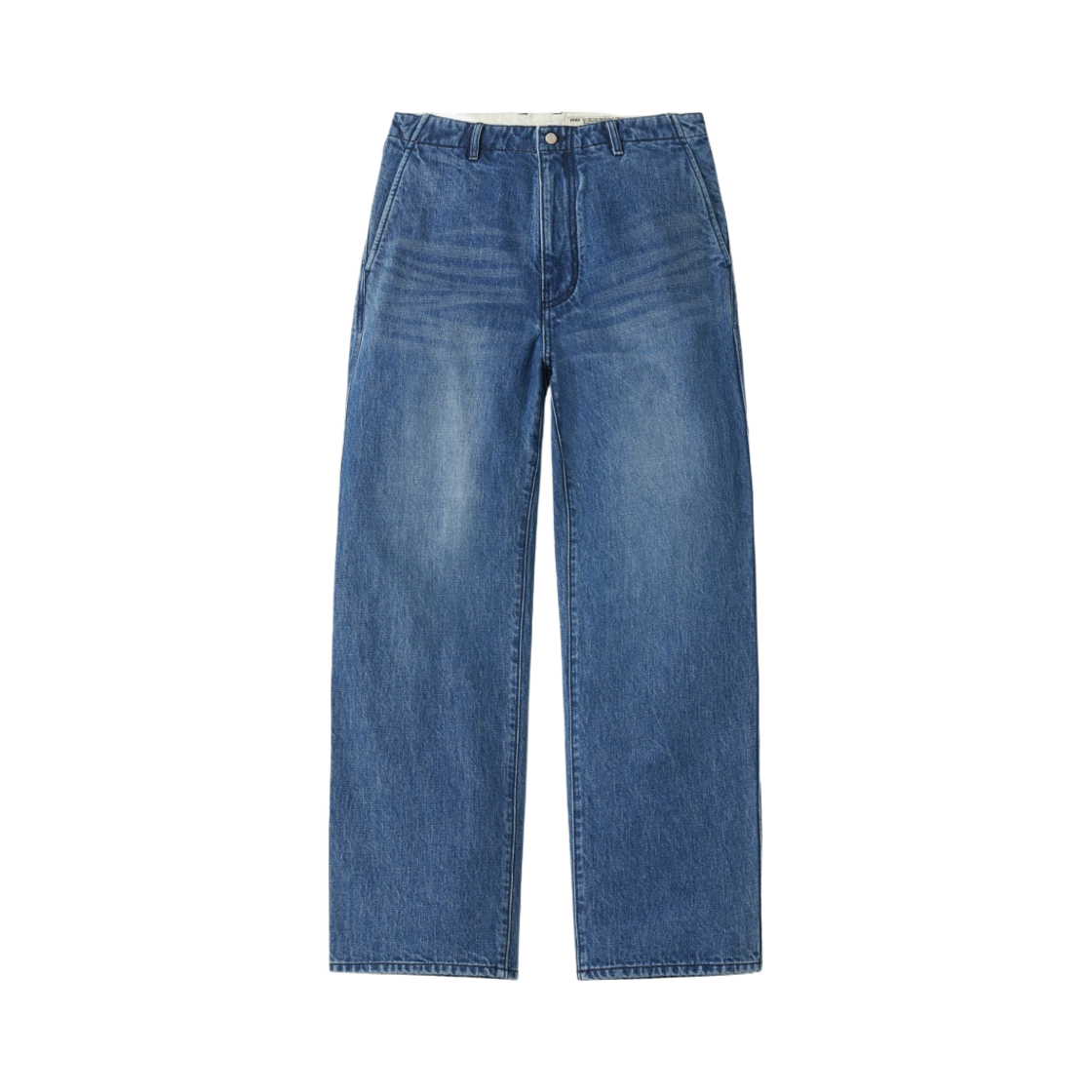포터리 원 워시드 와이드 데님 코튼 하이 덴시티 트윌 데님 클로스 워셔 피니쉬 미드 블루(Pottery One Washed Wide Denim Cotton High Density Twill Denim Cloth Washer Finish Mid Blue)