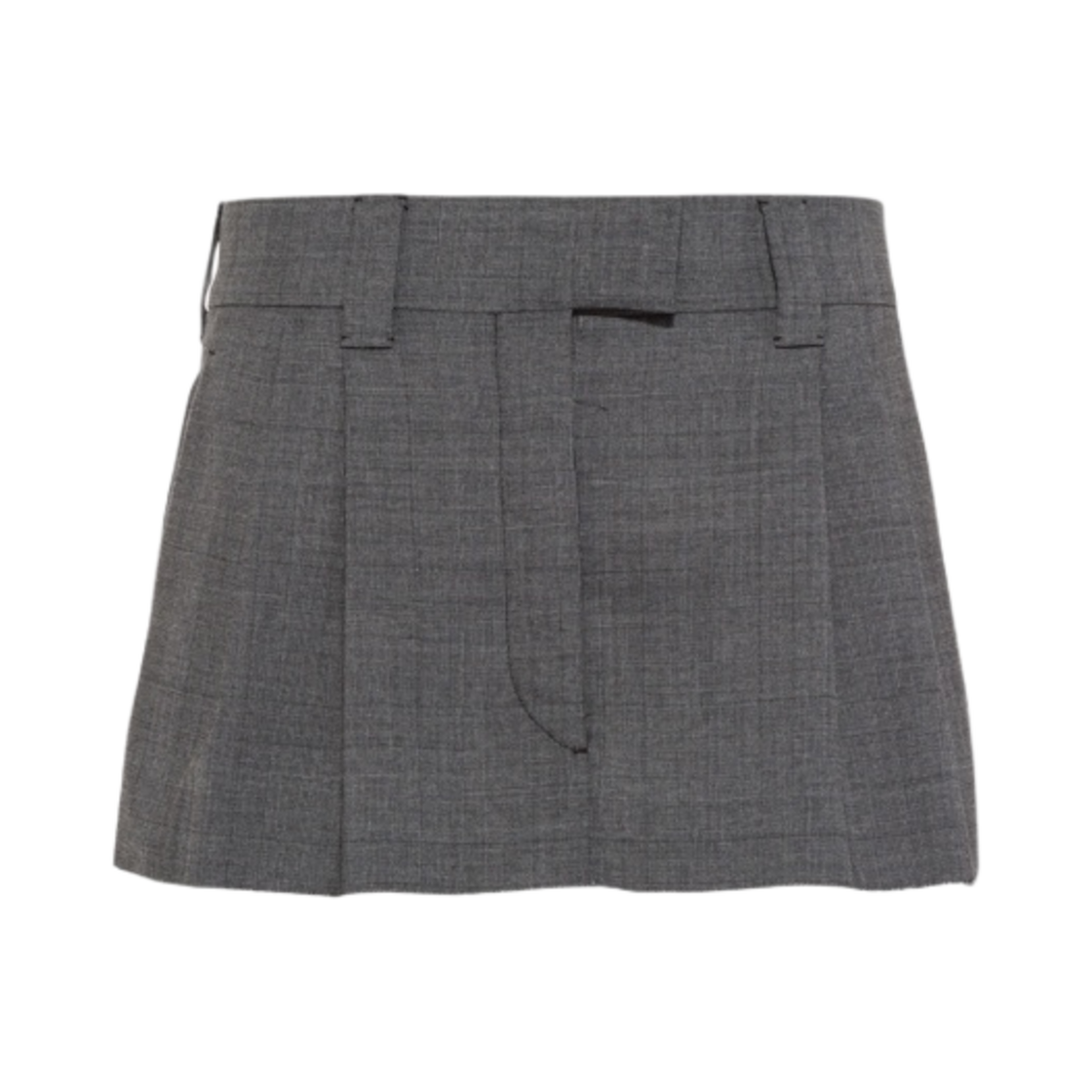 (W) 미우 미우 프린스 오브 웨일즈 체크 미니 스커트 슬레이트 그레이((W) Miu Miu Prince of Wales Check Mini Skirt Slate Grey) - 1