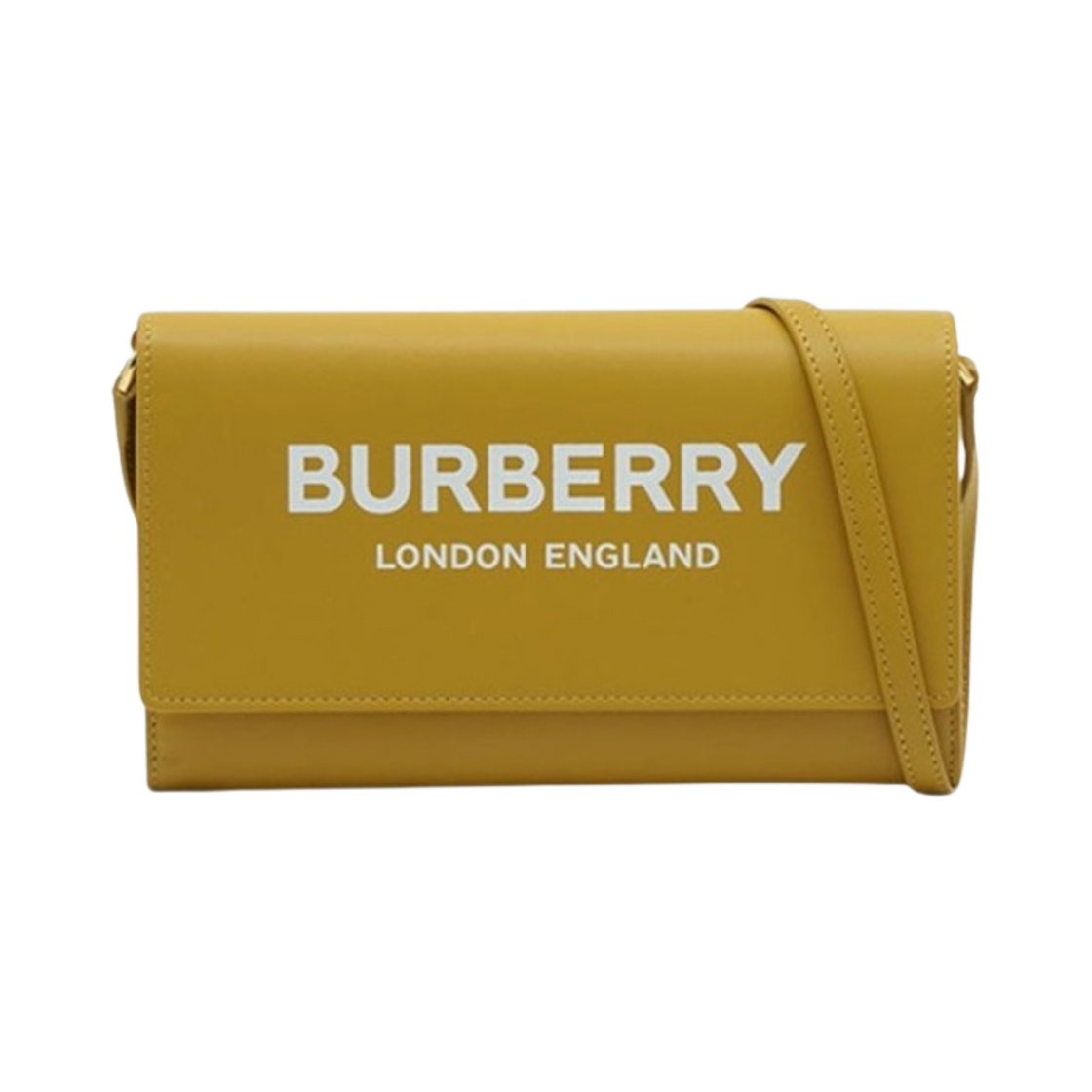 8046308 Burberry Logo Printed Leather Wallet with Detachable Strap Light Copper