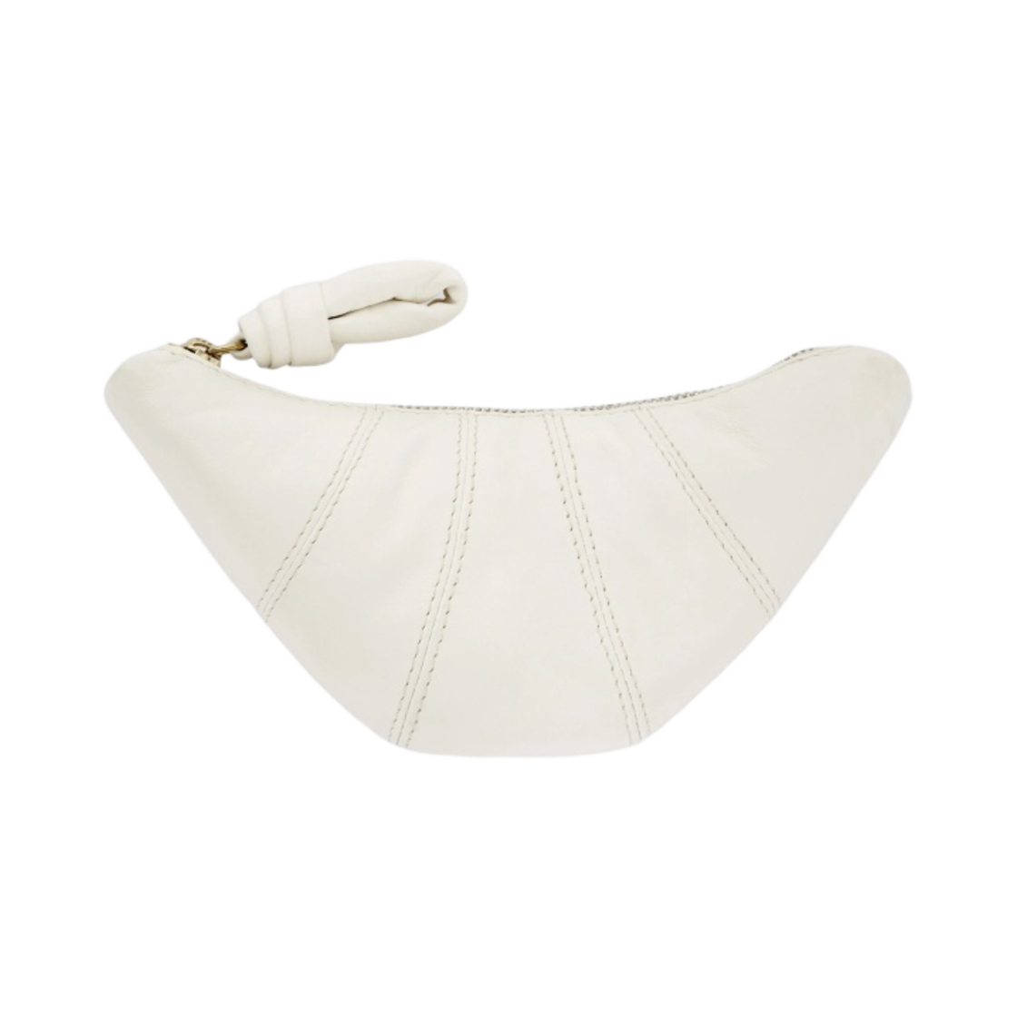 AC341-LL095-000 Lemaire Croissant Coin Purse Soft Nappa Leather White
