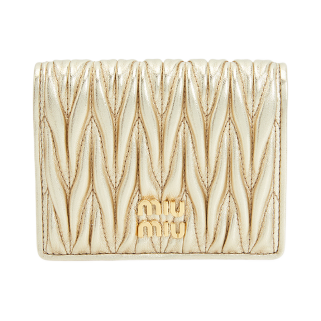 미우 미우 마테라쎄 숏 월렛 골드(Miu Miu Matelasse Short Wallet Gold)