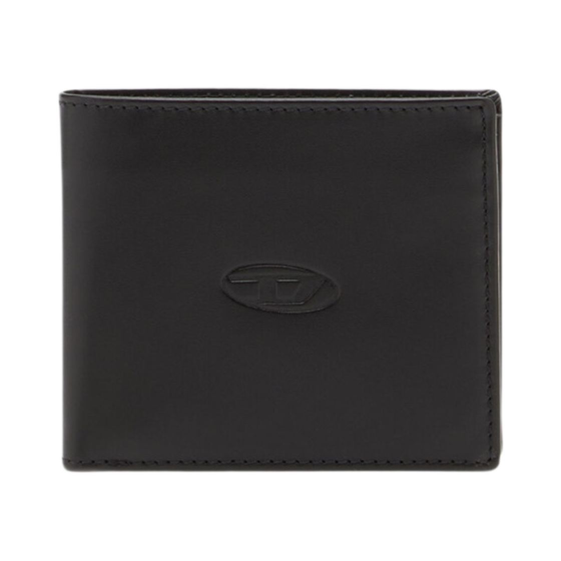 X08841PR227-H3778 Diesel Hiresh S.Ii Leather Bi-Fold Wallet with Debossed Logo Black Green