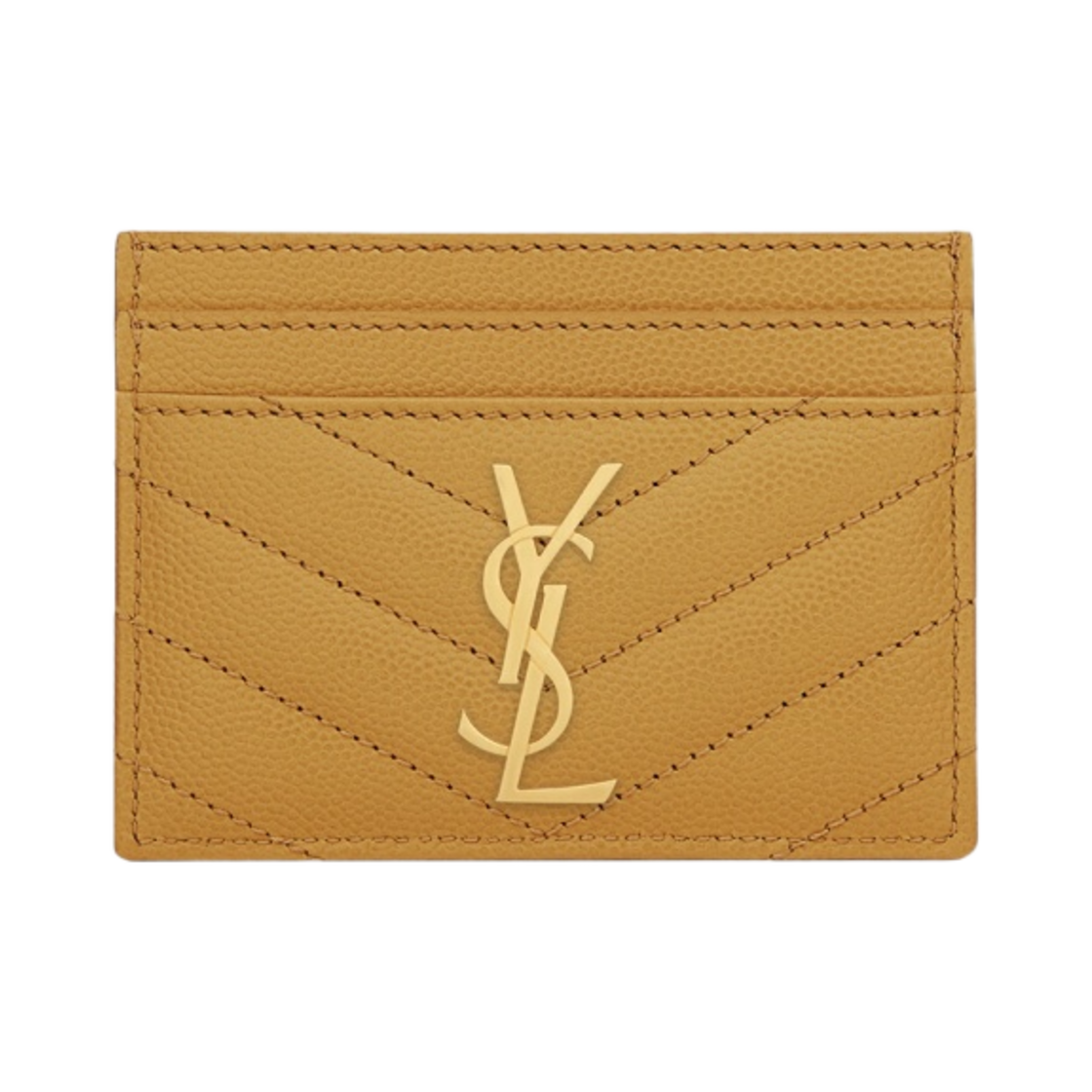 생로랑 그랑 드 뿌드르 엠보스드 레더 카산드라 마틀라세 카드 케이스 샤르트뢰즈 옐로우(Saint Laurent Cassandre Matelasse Card Case in Grain de Poudre Embossed Leather Chartreuse Yellow) - 1