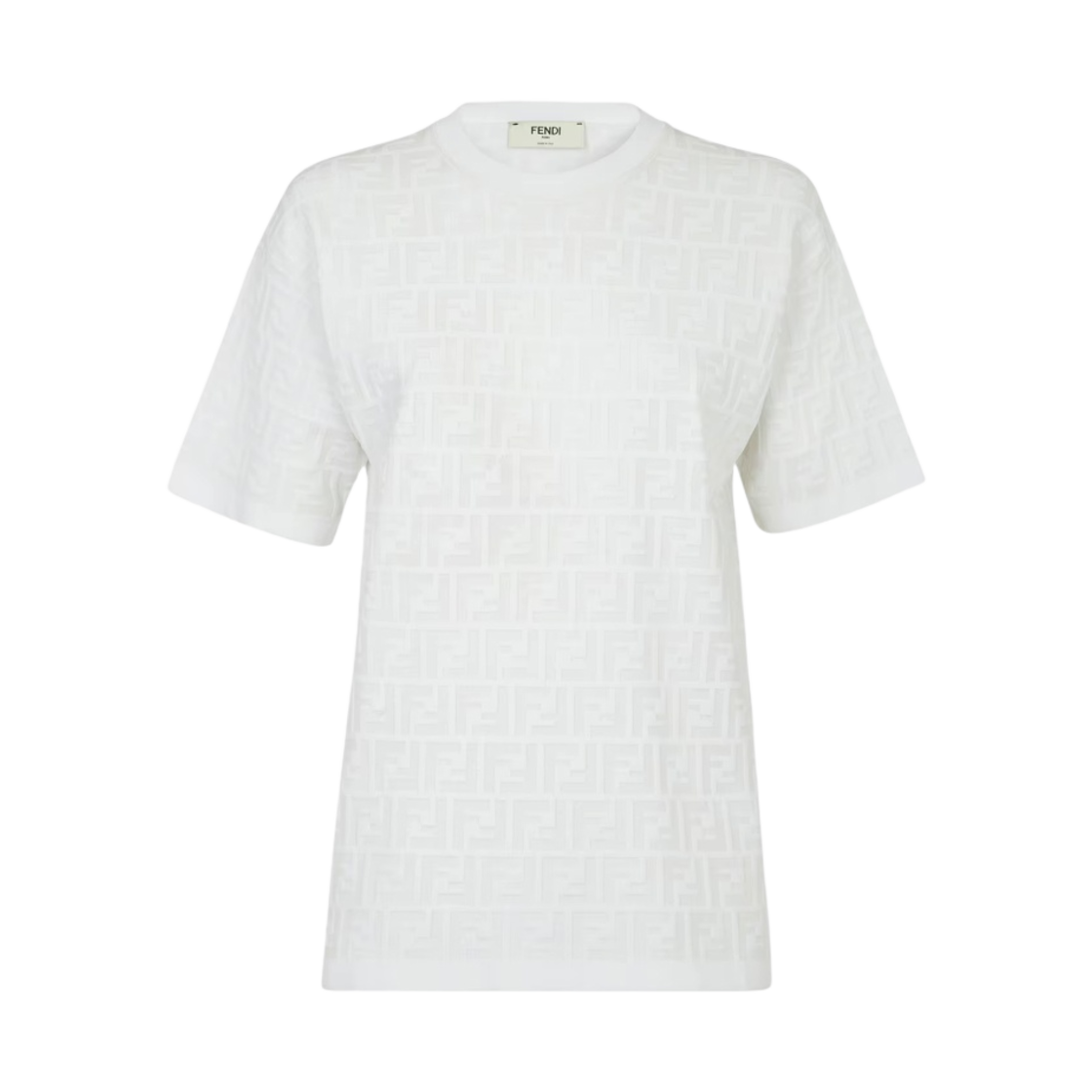 (W) 펜디 FF 모티프 비스코스 점퍼 화이트((W) Fendi FF Motif Viscose Jumper White) - 1
