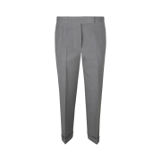 (W) Thom Browne Wool Pique Suiting Slim Low Rise Trouser Medium Gray