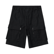 Juun.J High Cotton Zipper Cargo E-Band Shorts Black