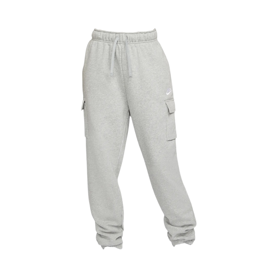 DQ5196-063 (W) Nike NSW Club Fleece Mid Rise Oversized Cargo Sweatpants Dark Grey Heather - US/EU - 대표 이미지 #1