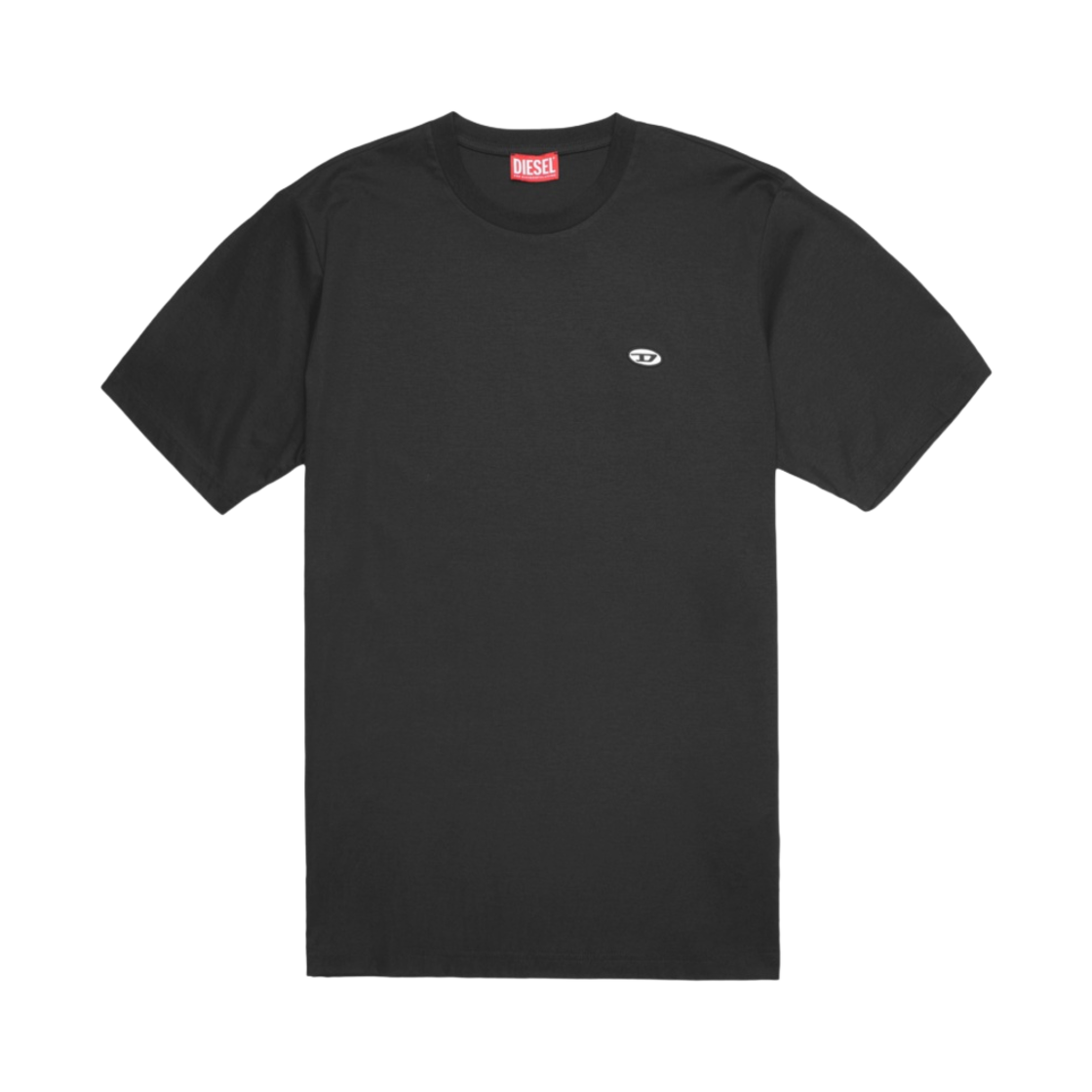 디젤 T-저스트-도벌-PJ 오발 D 패치 티셔츠 블랙(Diesel T-Just-Doval-PJ T-Shirt with Oval D Patch Black) - 1
