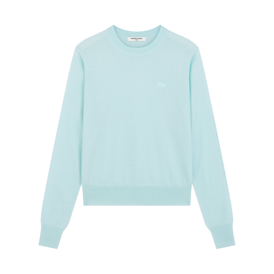 MW00816KT1036-P305 (W) Maison Kitsune Baby Fox Patch Regular Jumper Peppermint
