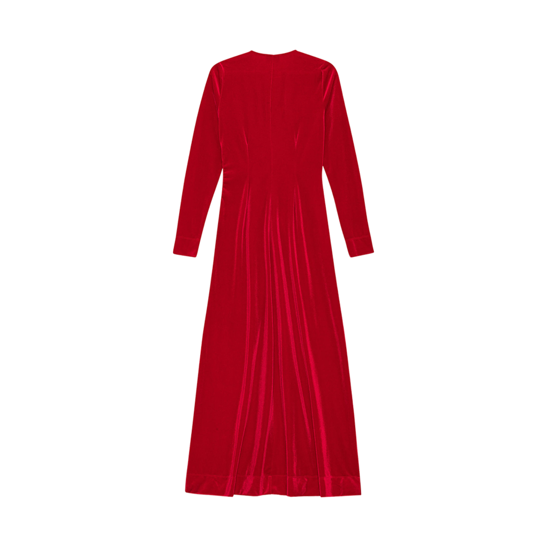 (W) 가니 벨벳 저지 트위스트 롱 드레스 세이비 레드((W) Ganni Velvet Jersey Twist Long Dress Savvy Red) - 2