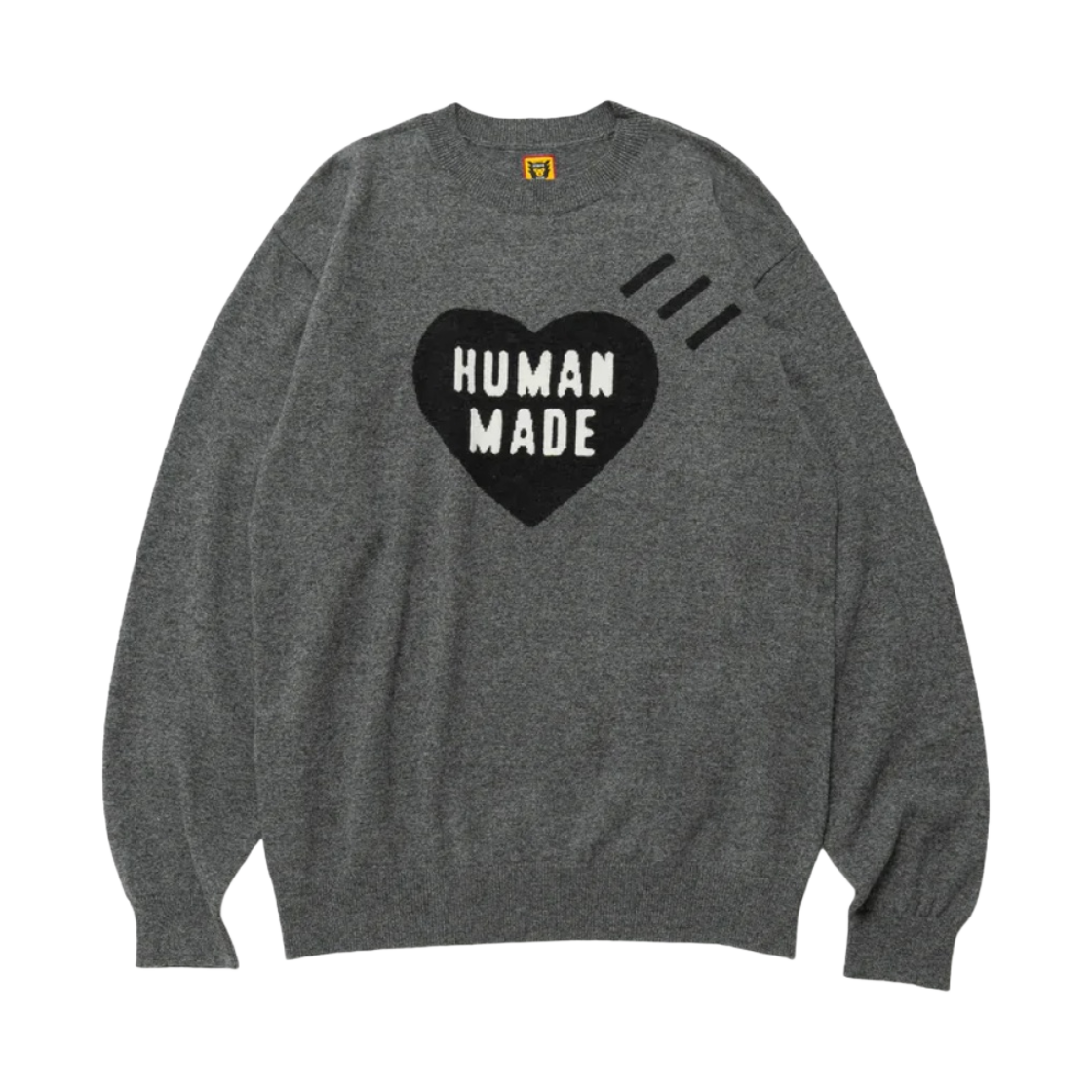 휴먼 메이드 하트 롱슬리브 니트 스웨터 그레이(Human Made Heart L/S Knit Sweater Grey) - 1