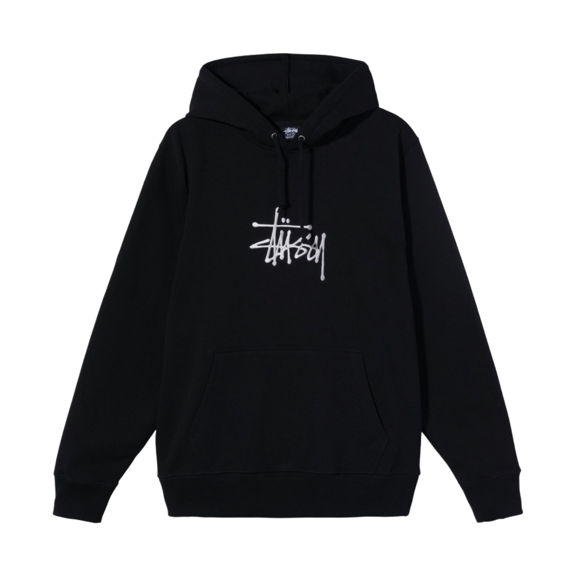 스투시 베이직 스투시 자수 후드 블랙 - 21SS