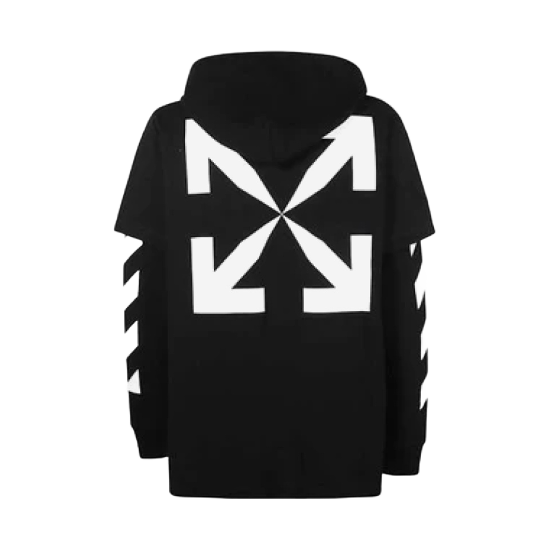오프화이트 모나리자 에로우 더블 티셔츠 후드 블랙 화이트(Off-White Monalisa Arrow Double T-Shirt Hood Black White) - 2