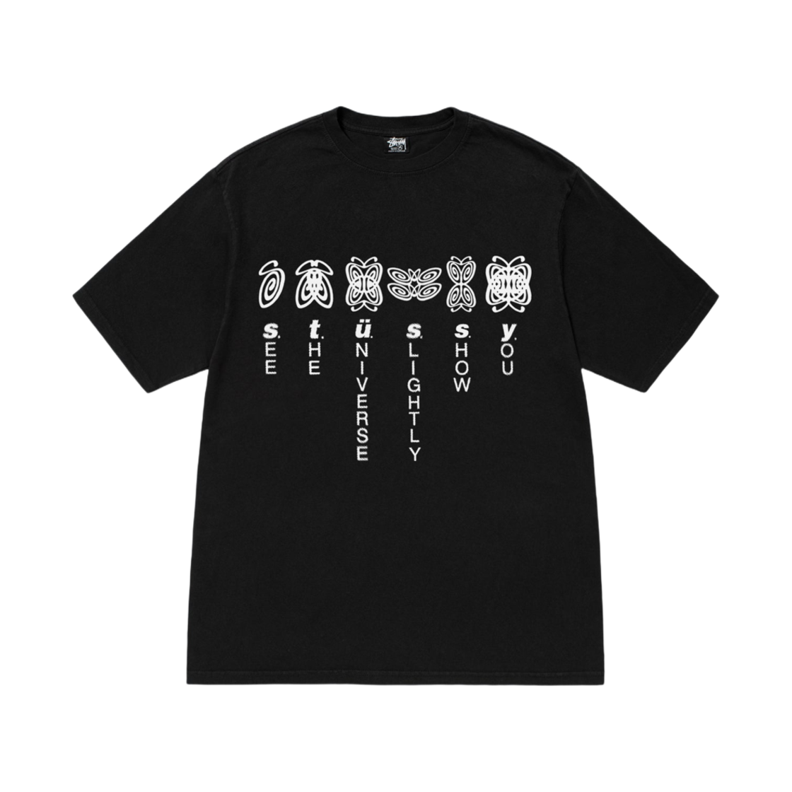 1905012 Stussy Universe T-Shirt Pigment Dyed Black