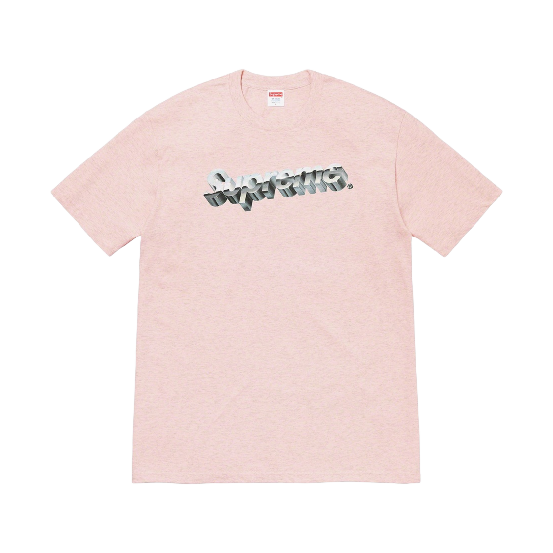 슈프림 크롬 로고 티셔츠 헤더 핑크 - 20SS