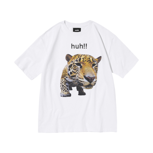 SDESTO016WH Suade Huh Leopard Tee White