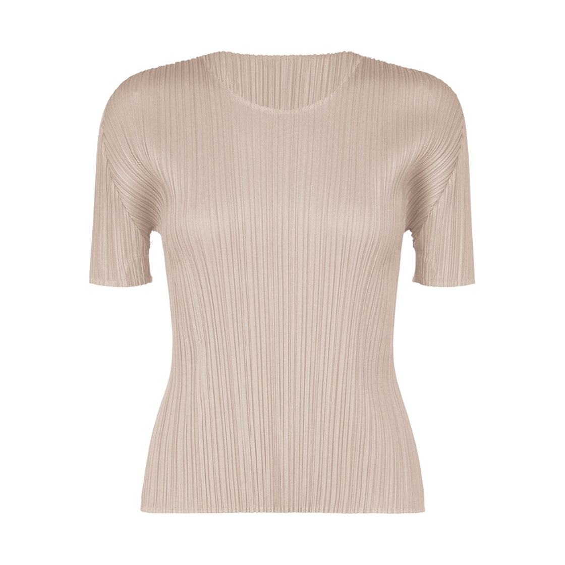 JK403-42 (W) Pleats Please Issey Miyake New Colorful Basics 4 Top Greige