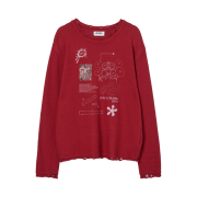 (W) Aeae How To Playing Drum Knit Red