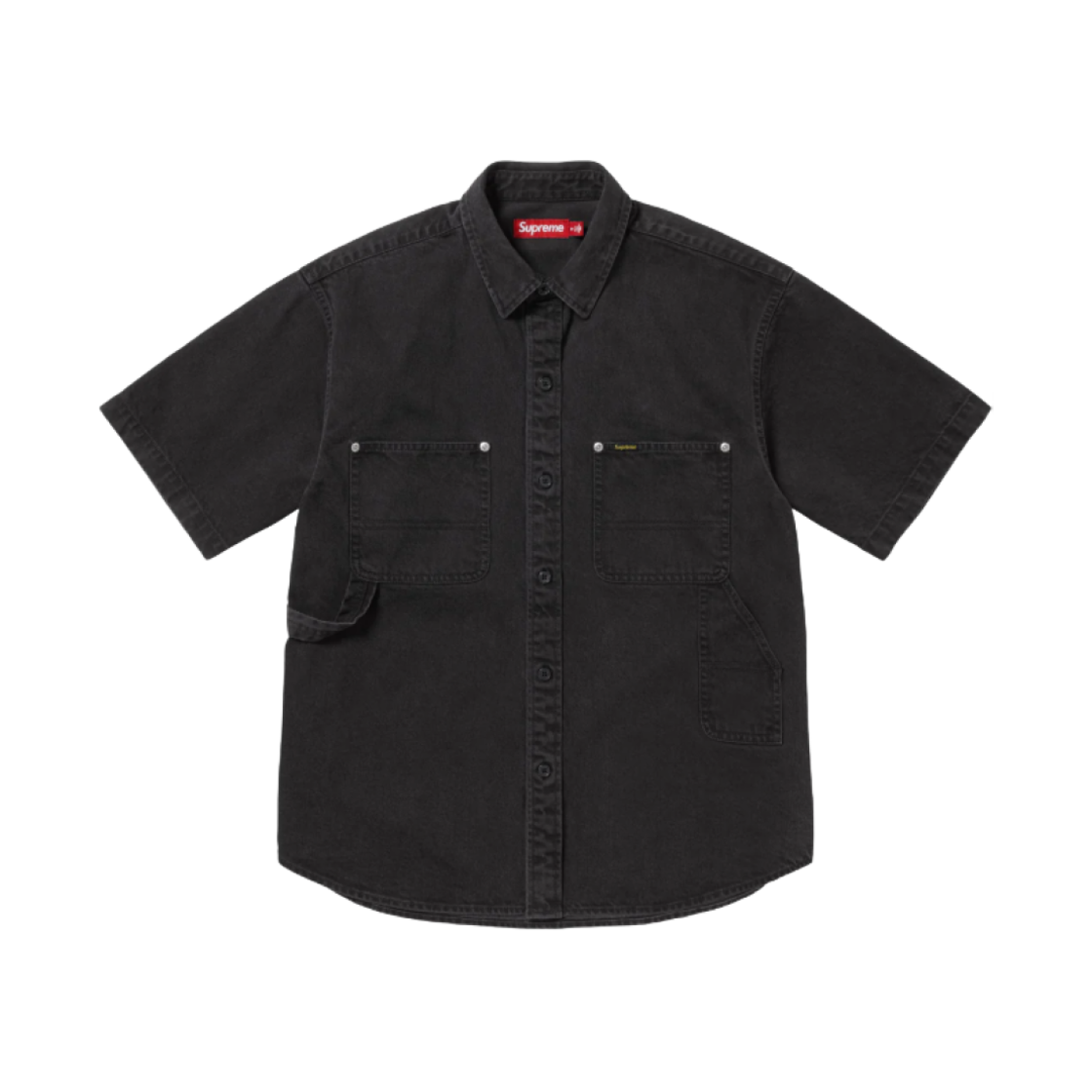 슈프림 루즈 핏 숏슬리브 데님 페인터 셔츠 블랙 - 25SS(Supreme Loose Fit S/S Denim Painter Shirt Black - 25SS)