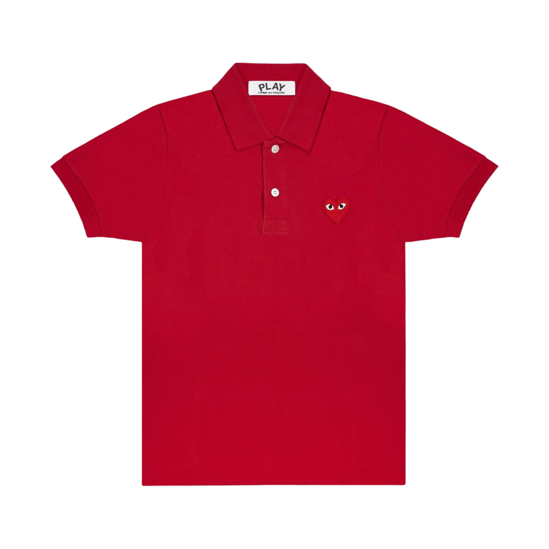 플레이 꼼데가르송 레드 하트 폴로 셔츠 레드(Play Comme des Garcons Red Heart Polo Shirt Red) - 1