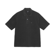 Stussy Pigment Dyed Pique Polo Black