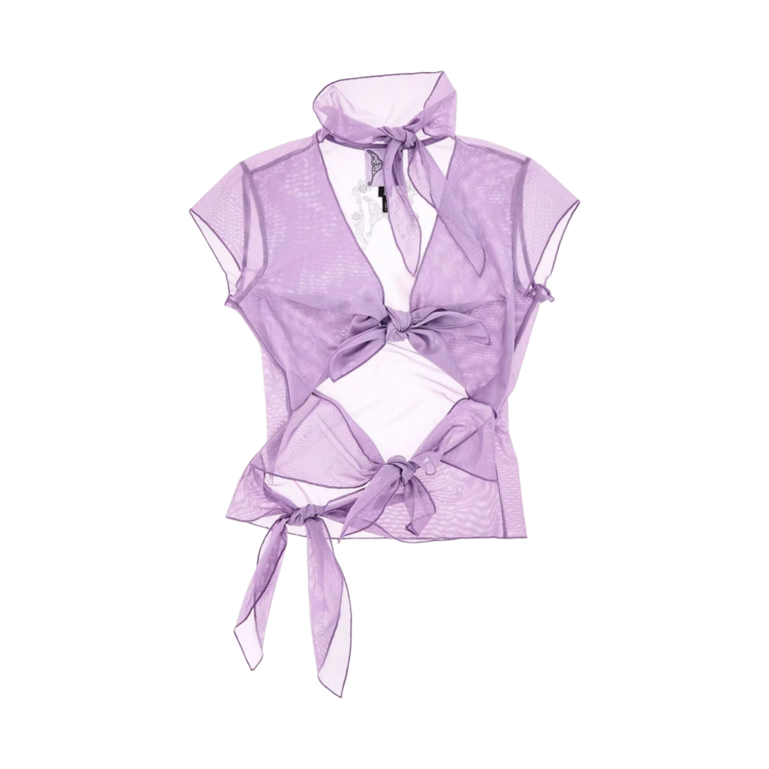 3S4RTP044C40-L (W) Heaven by Marc Jacobs x Anna Sui Mesh Ties Top Lilac
