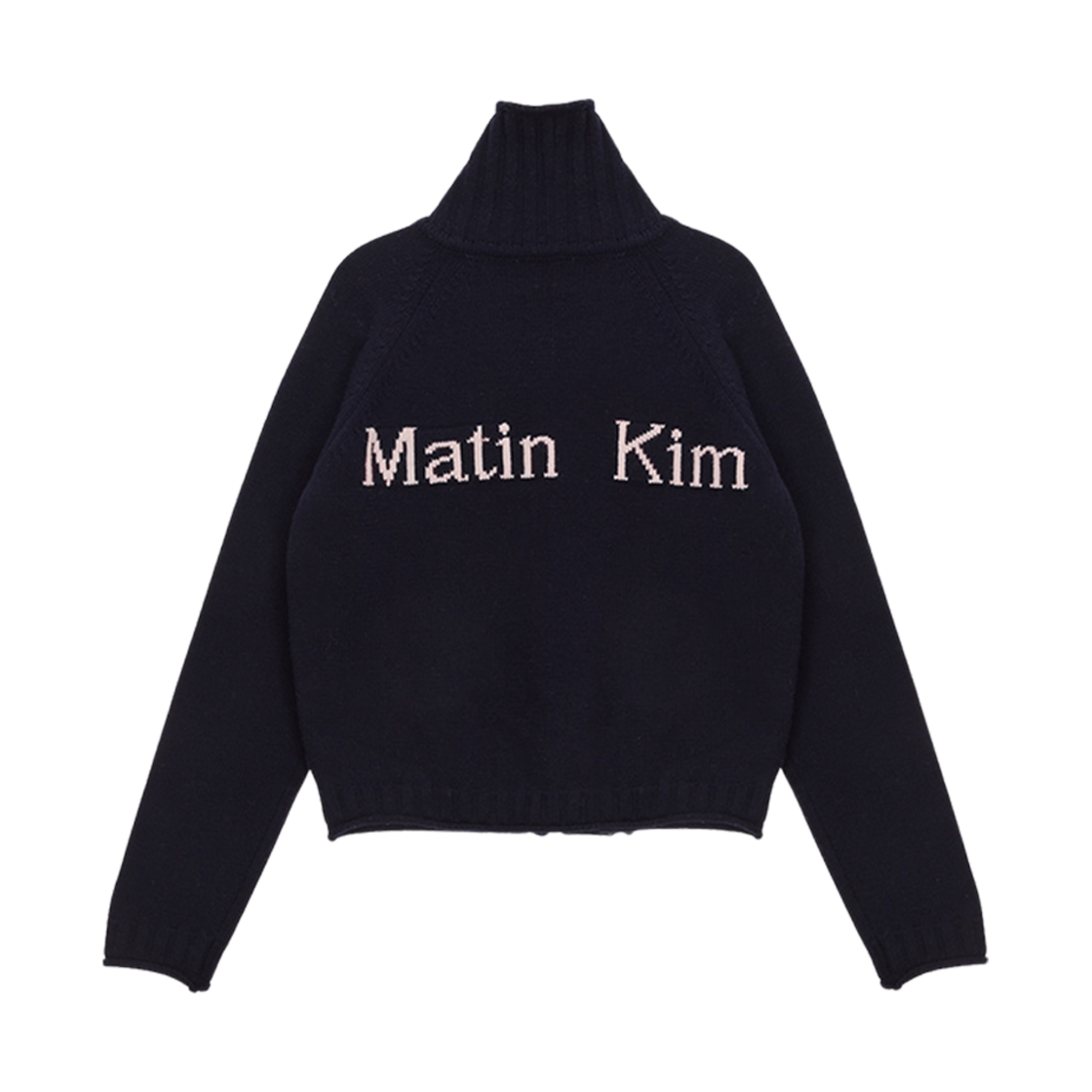 W) 마뗑킴 스펠 포인트 니트 집업 네이비 | Matin Kim | KREAM