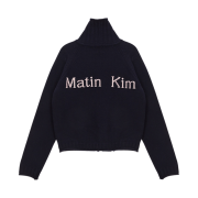 (W) Matin Kim Spell Point Knit Zip Up Navy