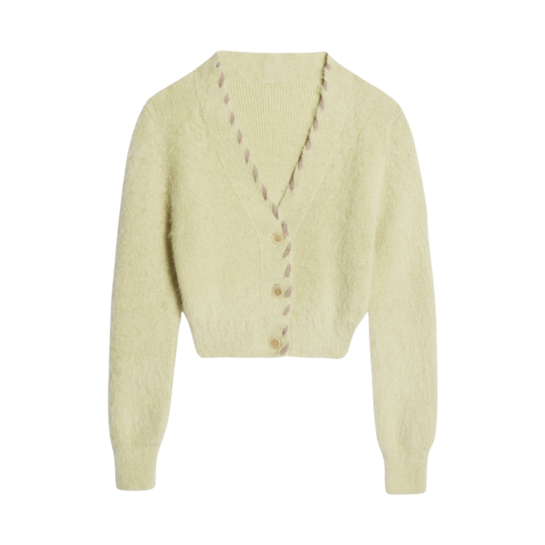 (W) 자크뮈스 르 가디건 라조 브레이디드 모헤어 가디건 라이트 그린((W) Jacquemus Le Cardigan Lazo Braided Mohair Cardigan Light Green) - 1
