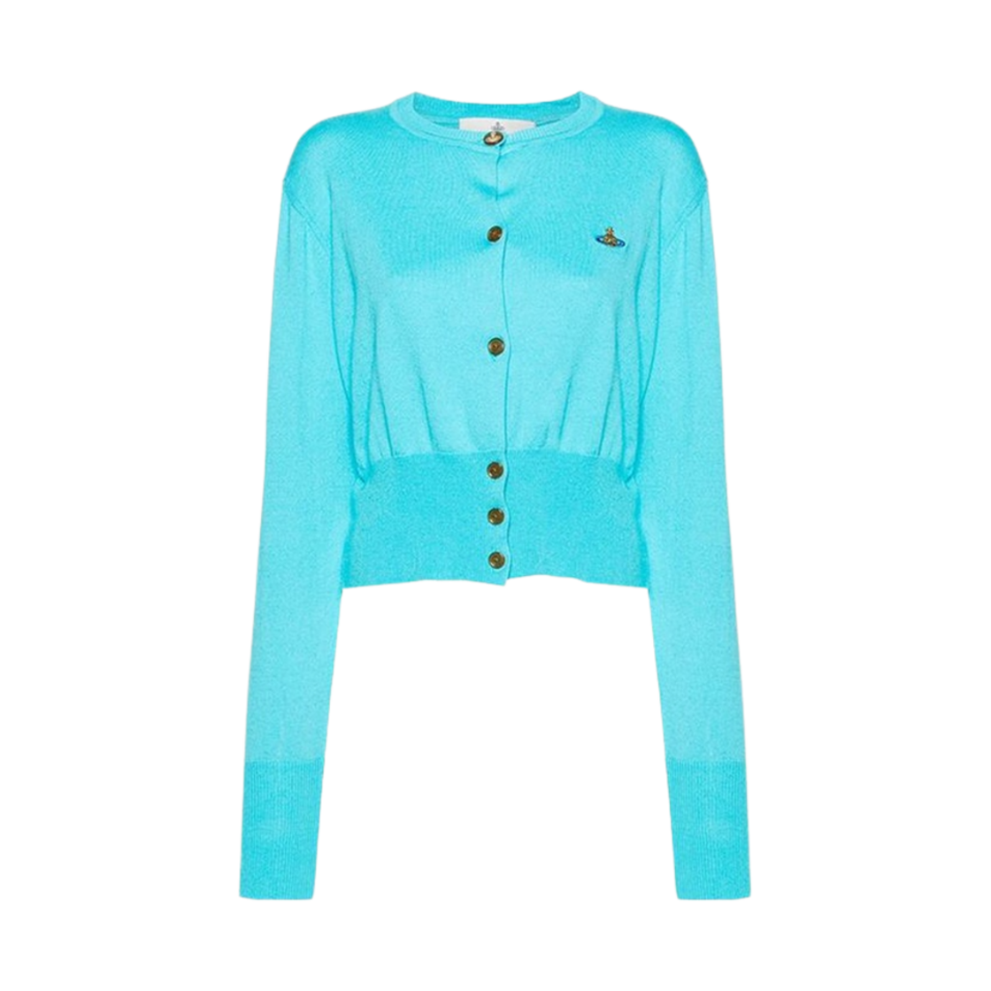 1803002U-Y001V-L402 (W) Vivienne Westwood Bea Cropped Cardigan Turquoise