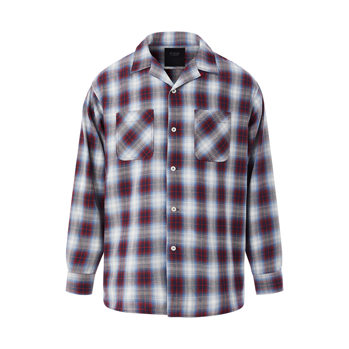 이프엘스 옴브레 체크 사이드 집업 셔츠 레드(If Else Hombre Side Zip Shirt Red)