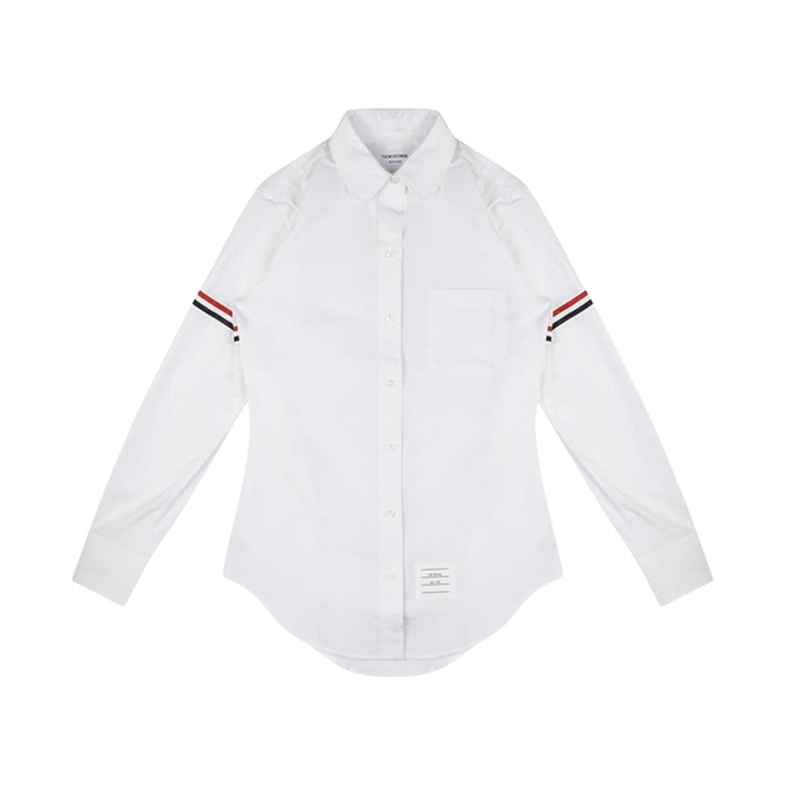 FLL019E-03113-100 (W) Thom Browne RWB Stripe Shirt White