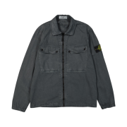 Stone Island 102WN Brushed Organic Cotton Overshirt Lead Grey - 23FW