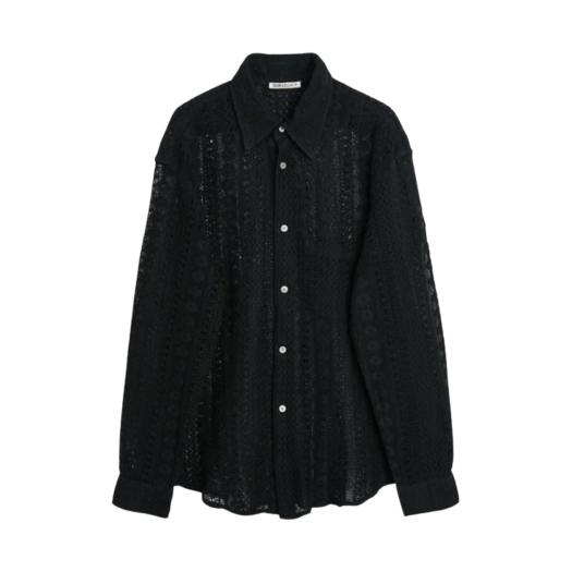 M2212CBC Our Legacy Coco Shirt Black Cotton Crochet