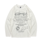 DEFYCLUBROBBERS Rock Family LS T-Shirt White Gray