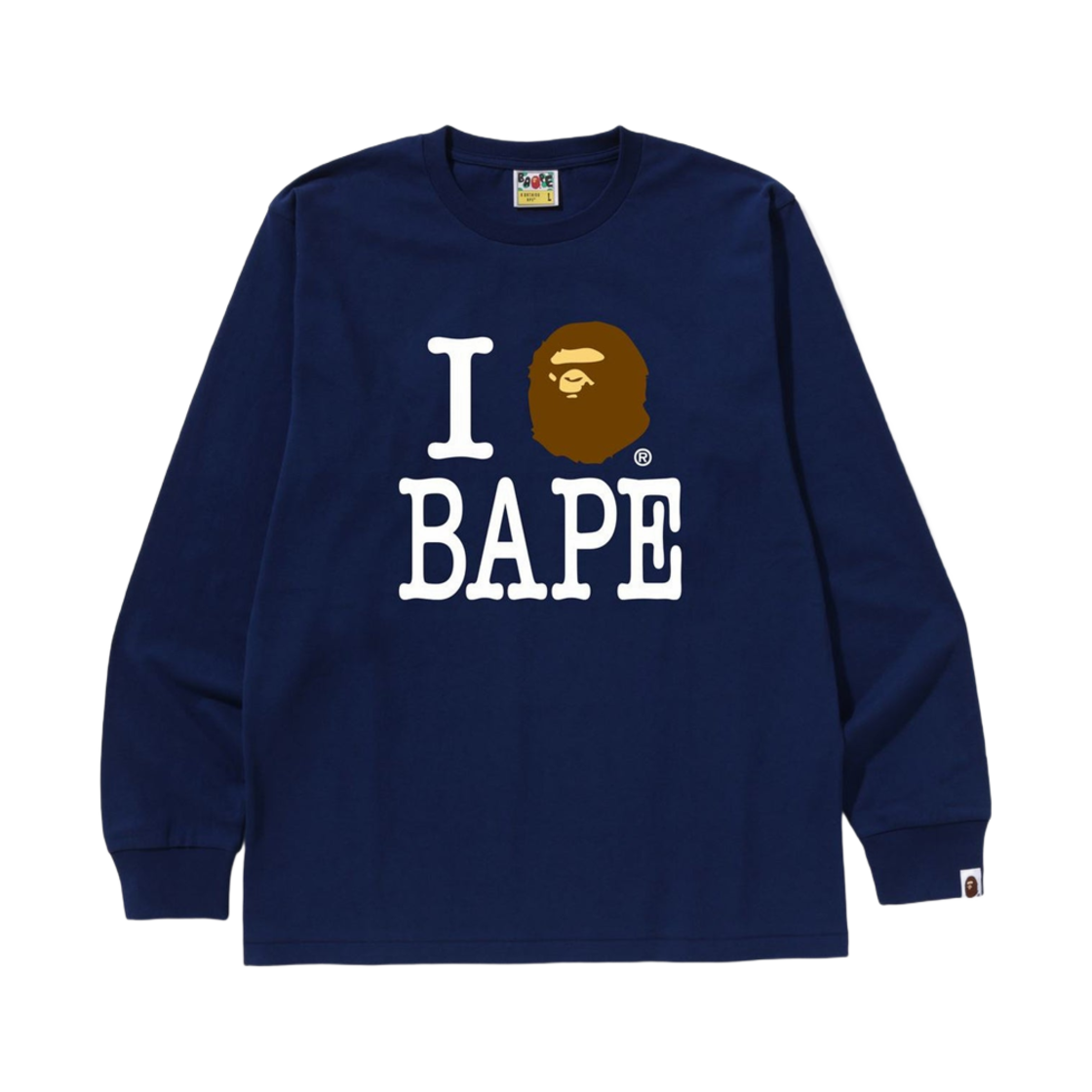 베이프 아이 러브 베이프 롱슬리브 티셔츠 네이비(BAPE I Love BAPE L/S T-Shirt Navy) - 1
