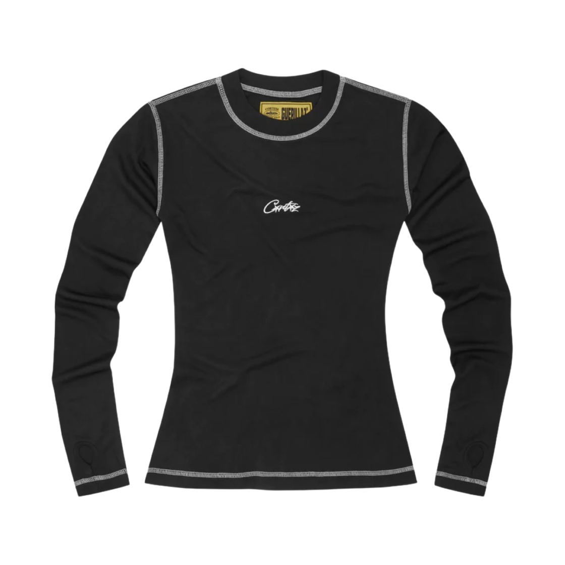 (W) 코르테이즈 메쉬 롱슬리브 티셔츠 블랙((W) Corteiz Mesh Longsleeve T-Shirt Black) - 1