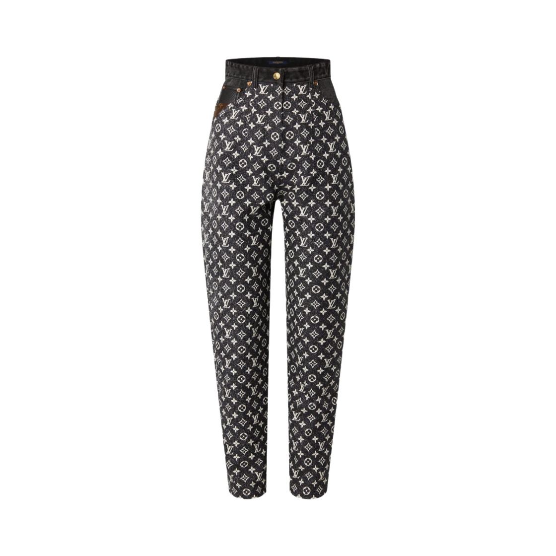 (W) 루이비통 모노그램 데님 맘 진 그레이((W) Louis Vuitton Monogram Denim Mom Jeans Grey)
