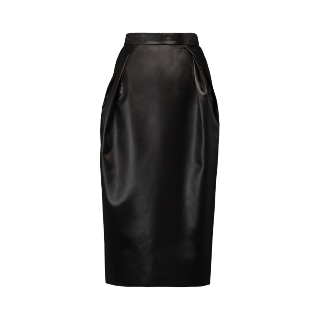 (W) 메종 마르지엘라 신트즈드 사틴 스커트 블랙((W) Maison Margiela Cintzed Satin Skirt Black) - 1